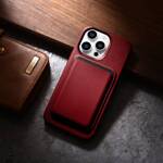 iCarer Case Leather pokrowiec etui z naturalnej skóry do iPhone 14 Pro czerwony (WMI14220706-RD) (kompatybilne z MagSafe)