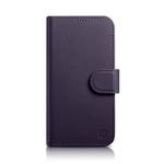 iCarer Wallet Case 2in1 etui iPhone 14 Pro skórzany pokrowiec z klapką Anti-RFID ciemnofioletowy (WMI14220726-DP)